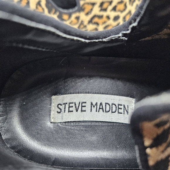 Steve Madden leopard print knit hidden wedge sneaker boots - Picture 9 of 11